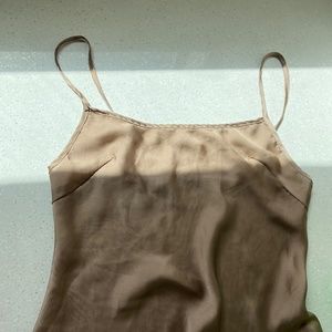 Sexy silk brown slip